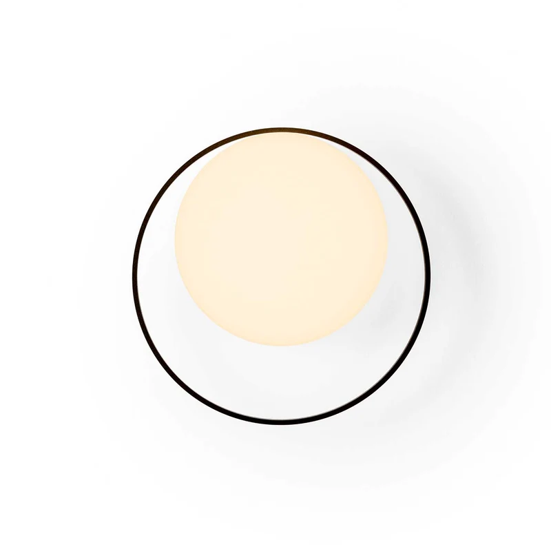 Circ - Applique murale LED en acier et verre, style art déco, Ø 22,4 cm