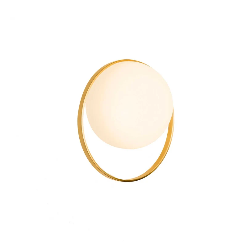 Circ - Applique murale LED en acier et verre, style art déco, Ø 22,4 cm