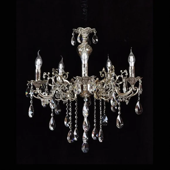 Lampadario Candelabro Color Oro con Cristalli a Sospensione