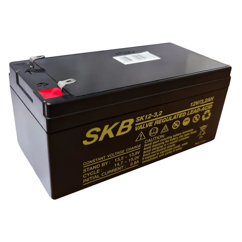 SKB Batteria al piombo SK12-3,2 batteria ricaricabile 12V 3,2AH serie SK, tecnologia AGM piastra piana regolate con valvola