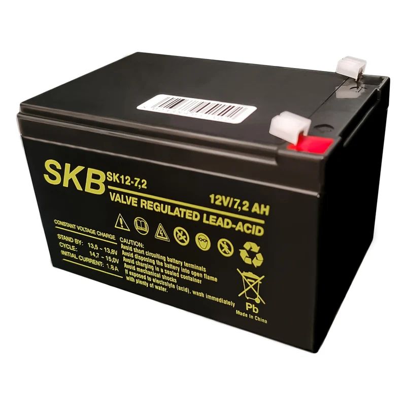 SKB Batteria al piombo SK12-7,2 batteria ricaricabile 12V 7,2AH serie SK, tecnologia AGM piastra piana regolate con valvola