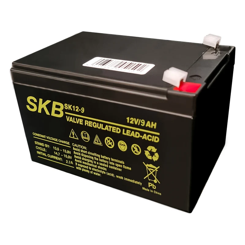 SKB Batteria al piombo SK12-9, batteria ricaricabile 12V 9AH serie SK, tecnologia AGM piastra piana regolate con valvola