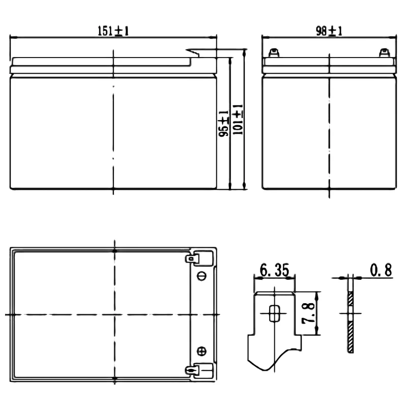 SKB Batteria al piombo SK12-12, batteria ricaricabile 12V 12AH serie SK, tecnologia AGM piastra piana regolate con valvola