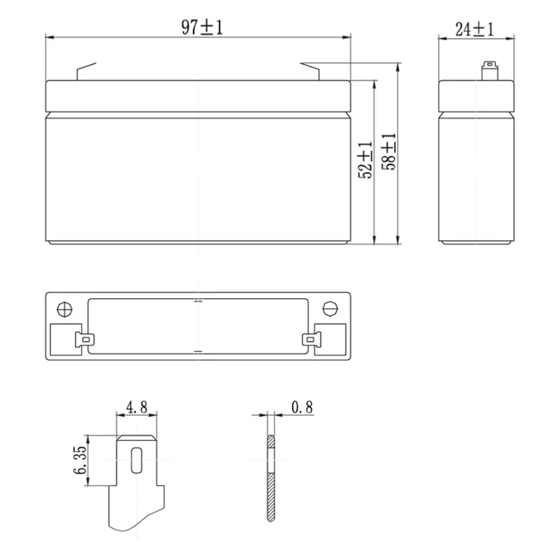 SKB Batteria al piombo SK6-1,3 batteria ricaricabile 6V 1,3AH serie SK, tecnologia AGM piastra piana regolate con valvola