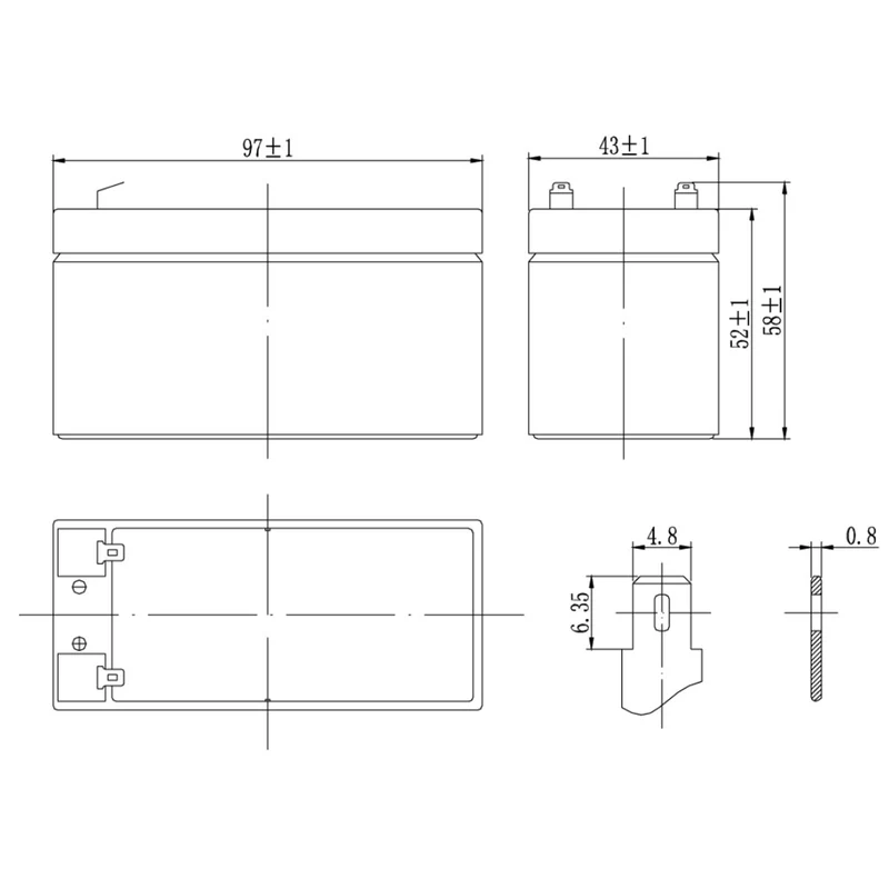 SKB Batteria al piombo SK12-1,3 batteria ricaricabile 12V 1,3AH serie SK, tecnologia AGM piastra piana regolate con valvola