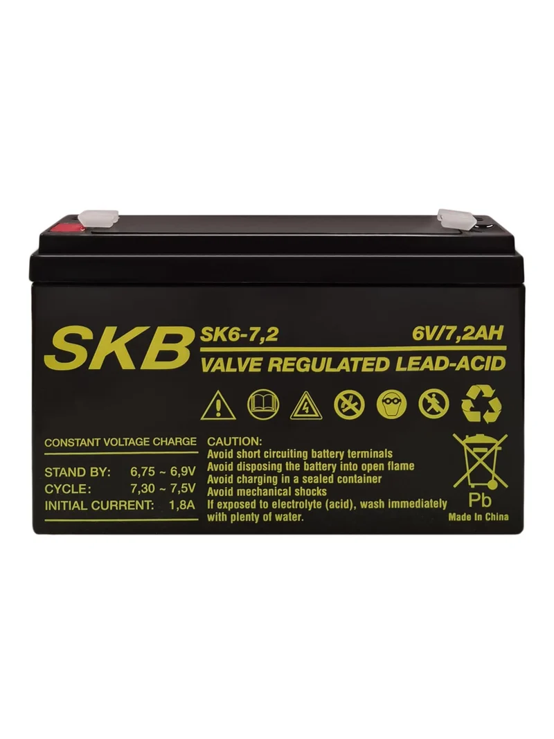 SKB Batteria al piombo SK6-7 batteria ricaricabile 6V 7AH serie SK, tecnologia AGM piastra piana regolate con valvola