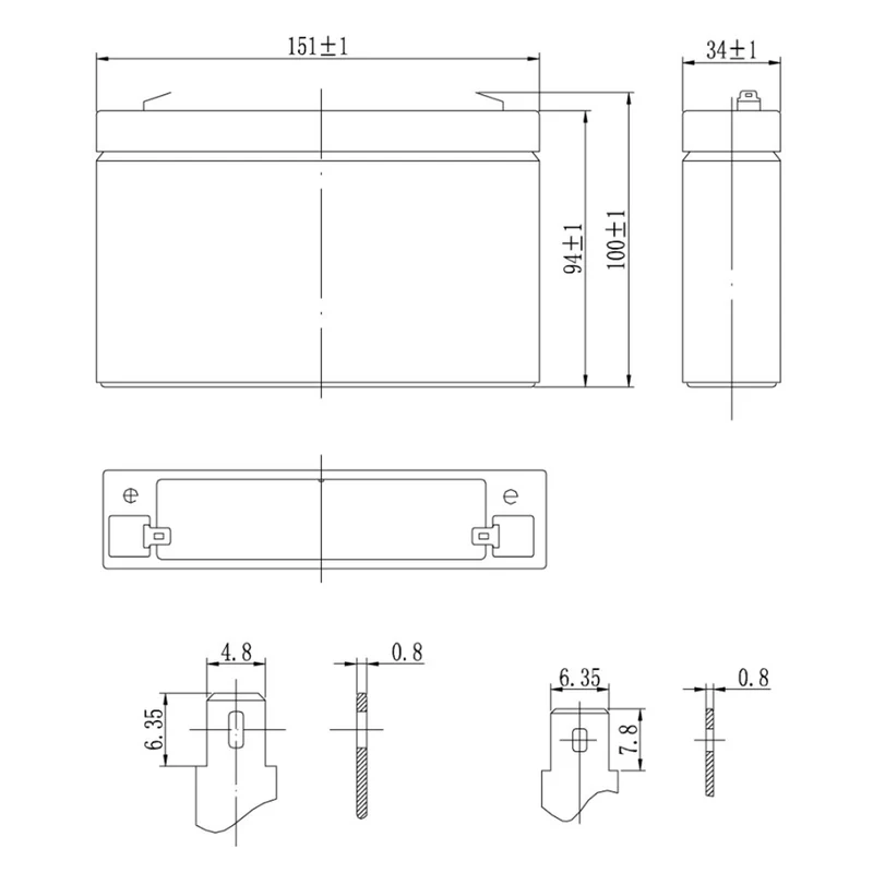 SKB Batteria al piombo SK6-7 batteria ricaricabile 6V 7AH serie SK, tecnologia AGM piastra piana regolate con valvola