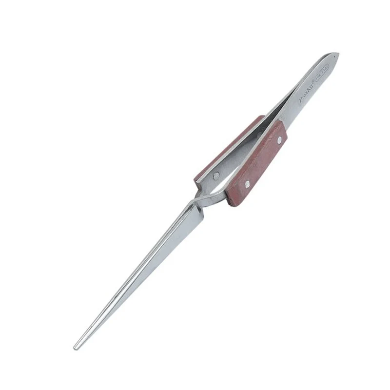 Pro'skit pinzetta dritta a ritenuta, pinza di precisione in acciaio inox resistente agli acidi 1PK-118T