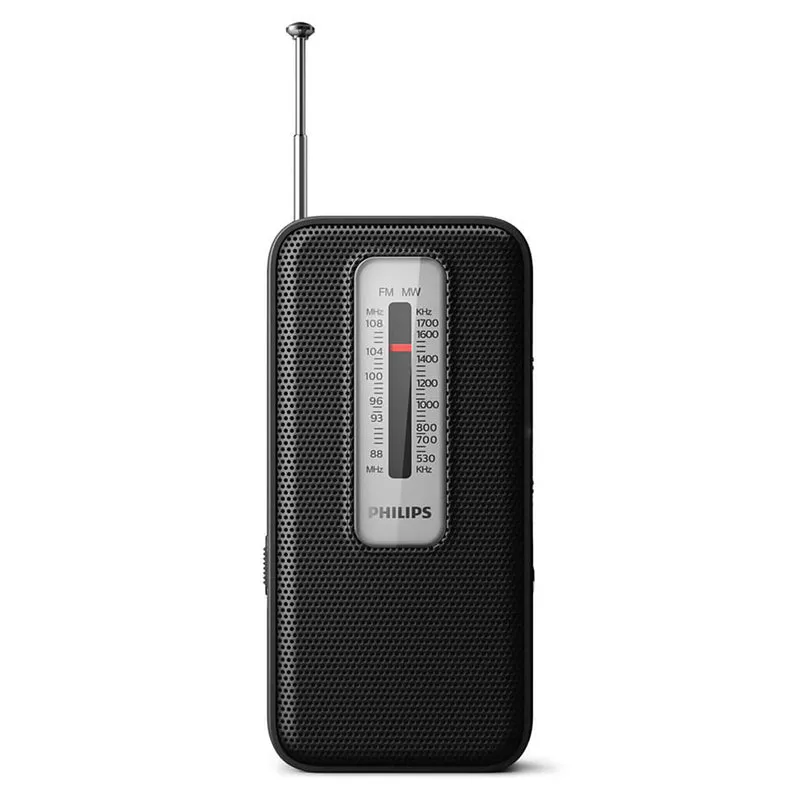 Philips Pocket Classic Radio FM MW portatile e tascabile con antenna retrattile, altoparlante mono integrato, ingresso cuffie jack 3,5mm
