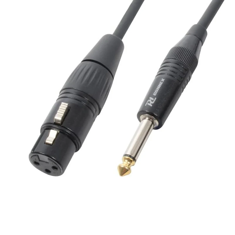 Power Dynamics Cavo audio con Jack 6.3 mm Mono e spina XLR, cavo microfonico, cavo per microfono da 3 metri