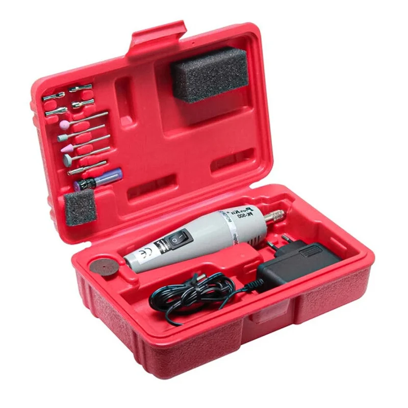 Pro'sKit 1PK-500B-2 Mini trapano elettrico, smerigliatrice a mano, utensile rotante 11.000 rpm, set carving legno, strumento di taglio