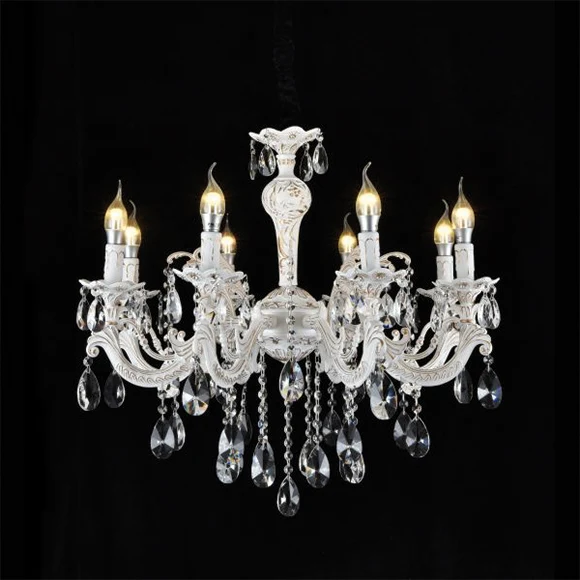 Lampadario Candelabro con Bracci e Cristalli Pendenti a Sospensione