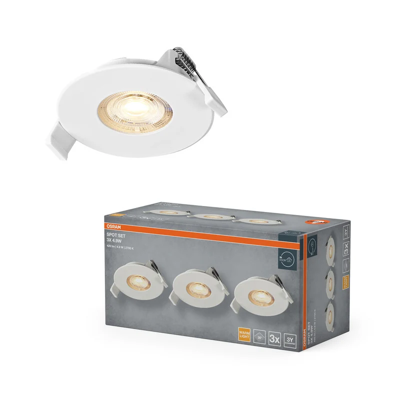 OSRAM Spot LED Recess Set Faretto da Incasso 4,9W 36° Bianco ⌀68 mm
