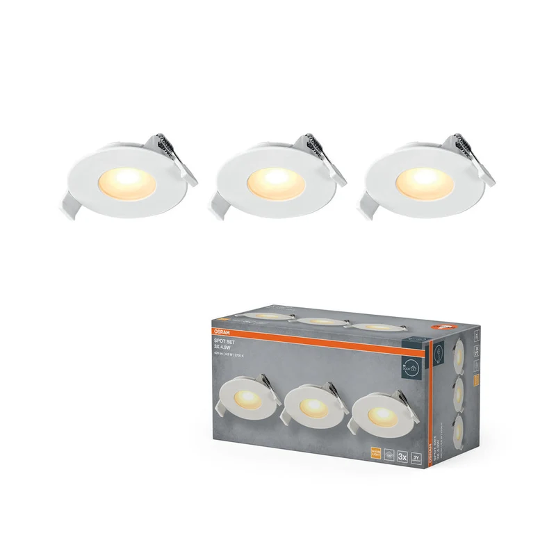OSRAM Spot LED Recess Set Faretto da Incasso 4,9W 120° Bianco ⌀68 mm