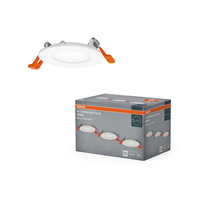 OSRAM Spot LED e Downlight Recess Slim Set Faretto da Incasso 85 mm 4,5W Bianco ⌀72 mm