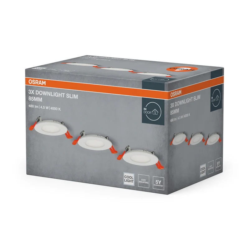 OSRAM Spot LED e Downlight Recess Slim Set Faretto da Incasso 85 mm 4,5W Bianco ⌀72 mm