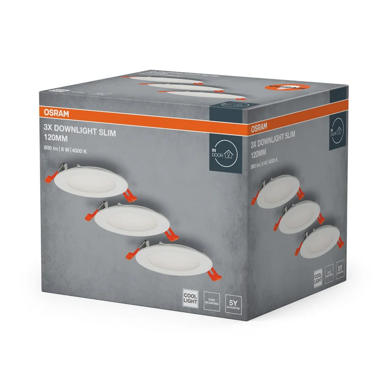 OSRAM Spot LED e Downlight Recess Slim Set Faretto da Incasso 120 mm 8W Bianco ⌀105 mm