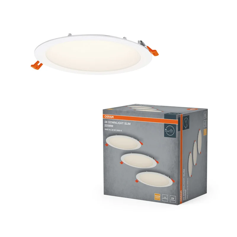 OSRAM Spot LED e Downlight Recess Slim Set Faretto da Incasso 225 mm 22W Bianco ⌀200 mm