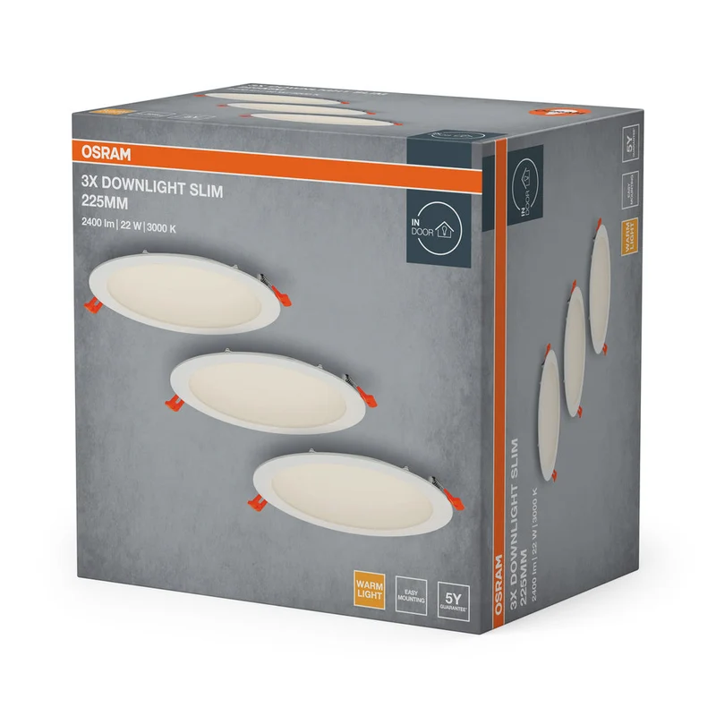 OSRAM Spot LED e Downlight Recess Slim Set Faretto da Incasso 225 mm 22W Bianco ⌀200 mm