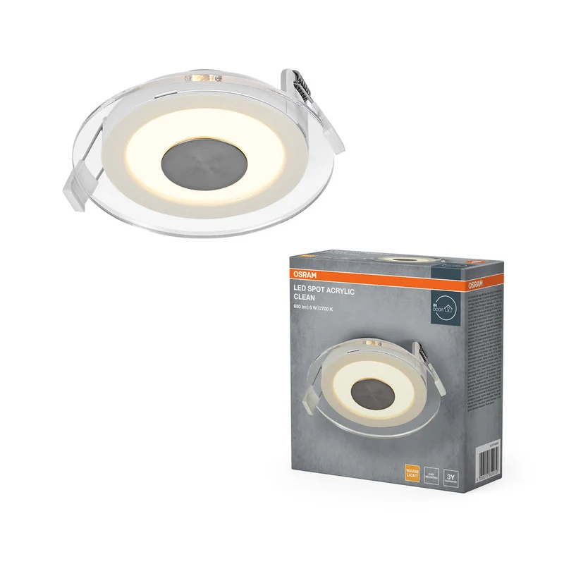 OSRAM LED Spot Acrylic Clean faretto da incasso 6W bianco ⌀100 mm