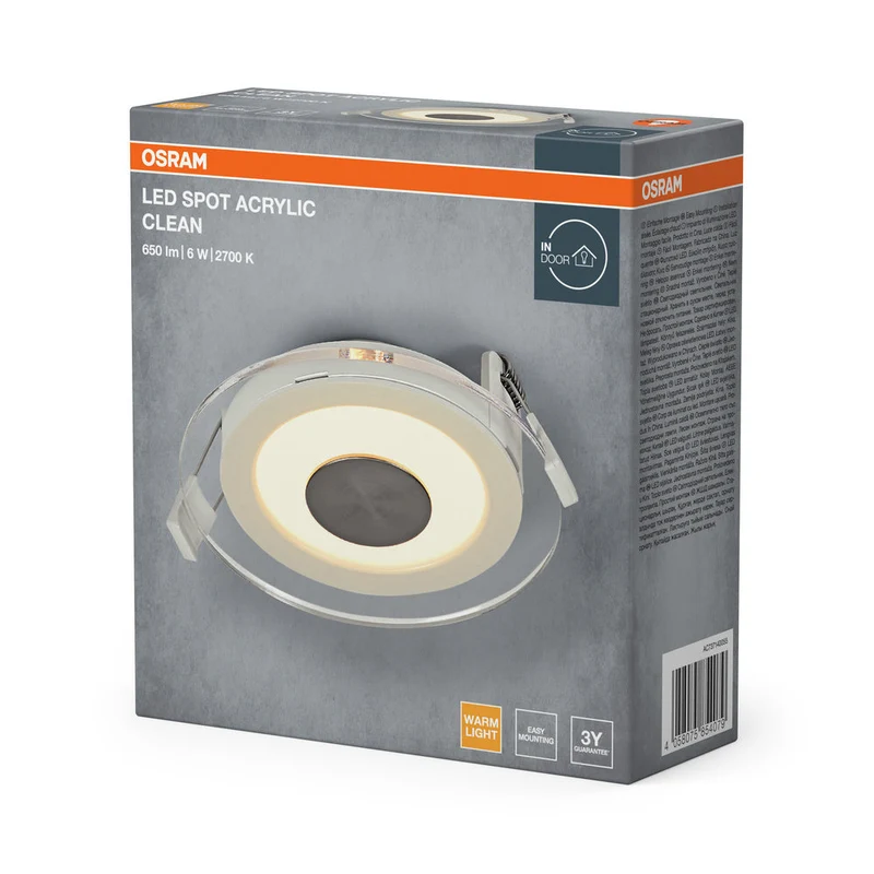 OSRAM LED Spot Acrylic Clean faretto da incasso 6W bianco ⌀100 mm