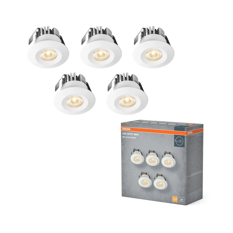 OSRAM LED Mini Spot set di faretti da incasso 6W 120° bianco ⌀30 mm