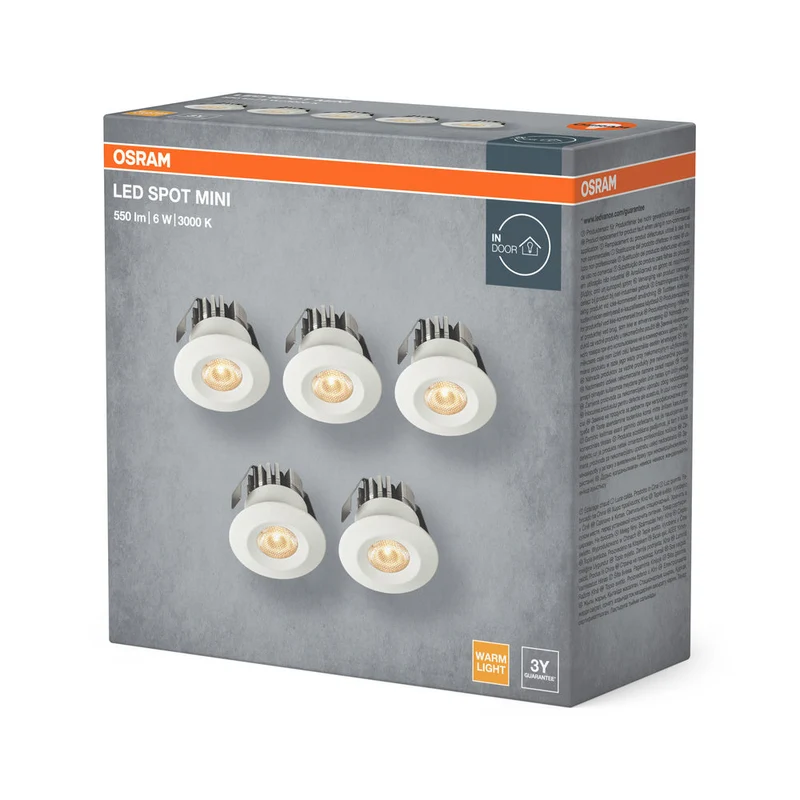 OSRAM LED Mini Spot set di faretti da incasso 6W 120° bianco ⌀30 mm