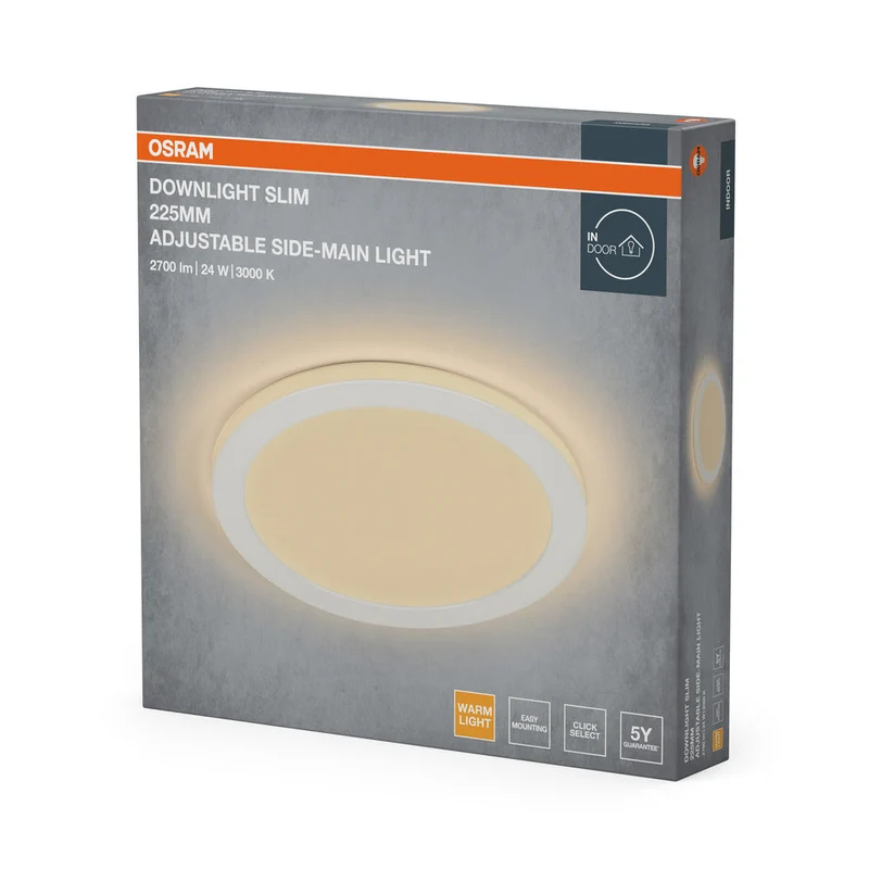 OSRAM LED Downlight Side-Mainlight faretto da incasso 225 mm 24W bianco ⌀85…195 mm