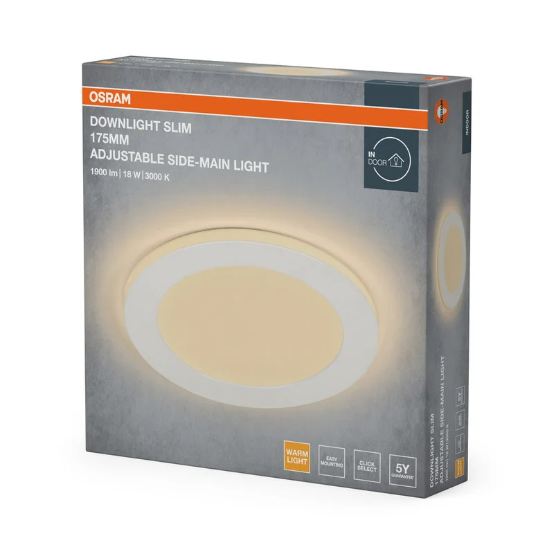 OSRAM LED Downlight Side-Mainlight faretto da incasso 175 mm 18W bianco ⌀85…145 mm