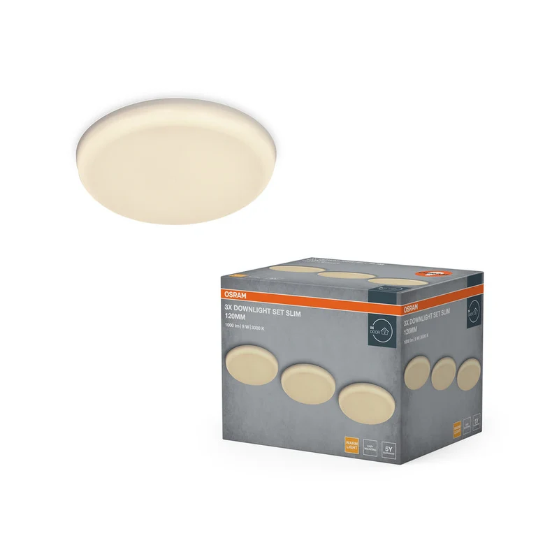 OSRAM LED Downlight Adjustable Cut-Out Slim set di faretti da incasso 120 mm 9W bianco ⌀55 mm