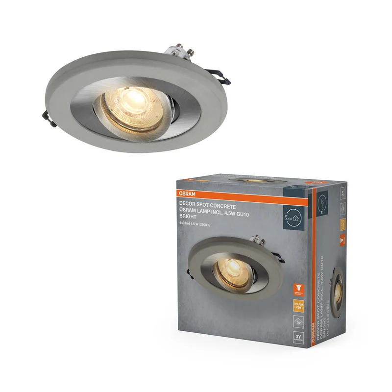OSRAM Concrete Spot GU10 faretto da incasso 4.5W bright satinato nichel ⌀68 mm