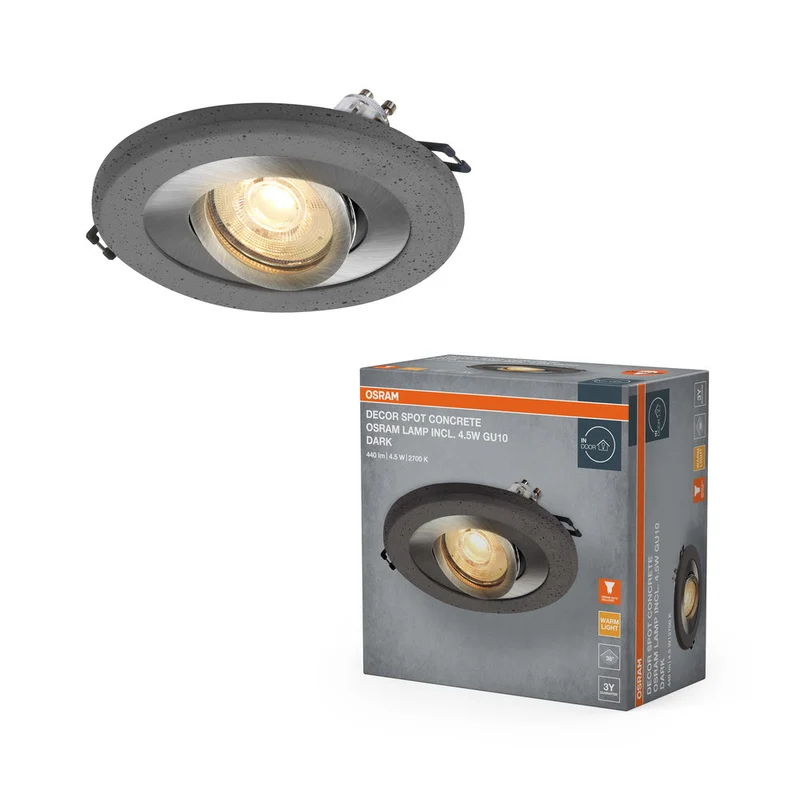 OSRAM Concrete Spot GU10 faretto da incasso 4.5W dark satinato nichel ⌀68 mm