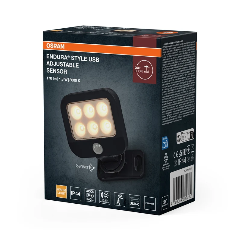 ENDURA® Style USB Regolabile Su-Giù Sensore Grigio scuro