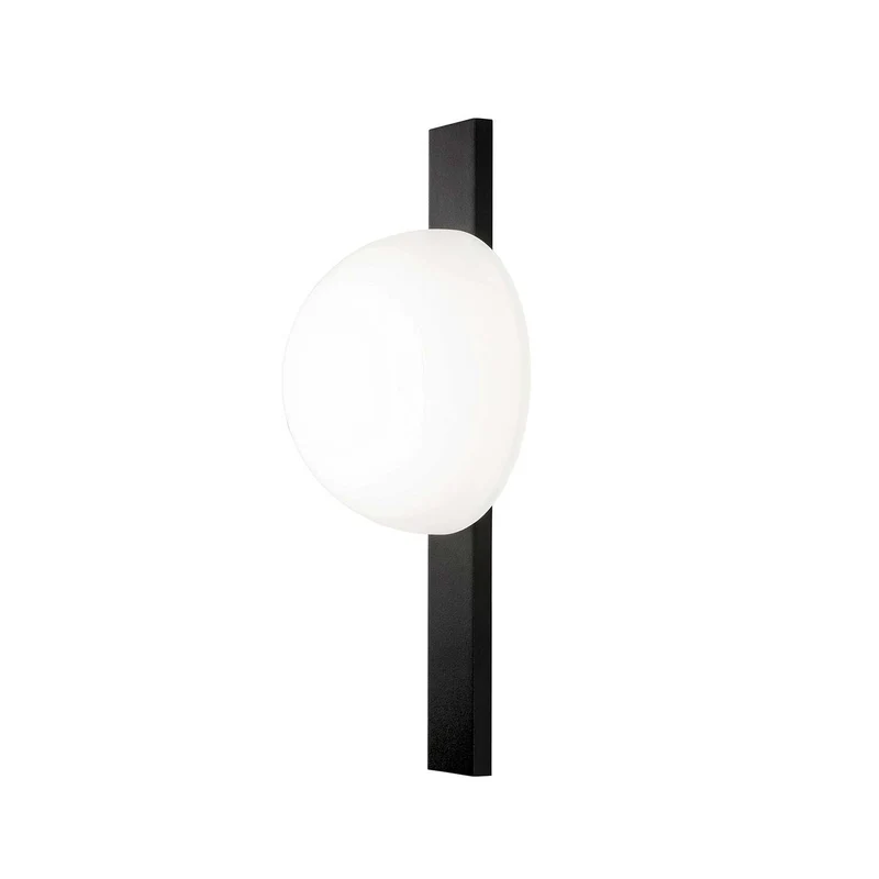 Circ - Applique murale LED IP44 en acier et verre, style art déco, H 30 cm