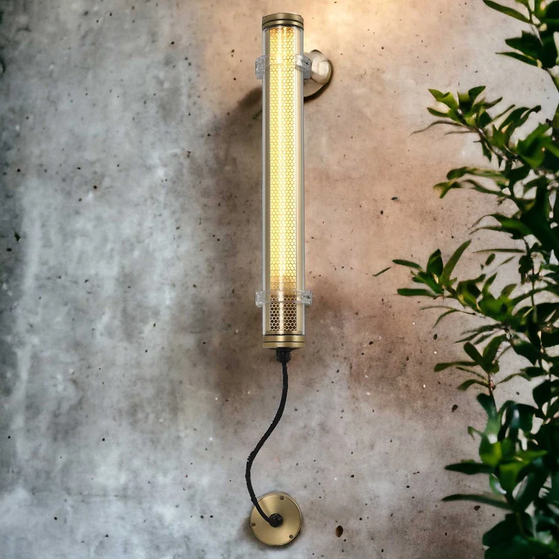 Lukas - Applique murale IP65 en polycarbonate, style contemporain, H 56 cm