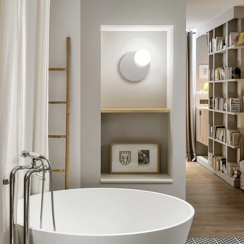 Circ - Applique murale LED IP44 en acier, style minimaliste, Ø 16 cm