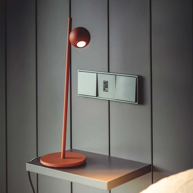 Compass - Lampe à poser LED en acier, style minimaliste, H 40,5 cm