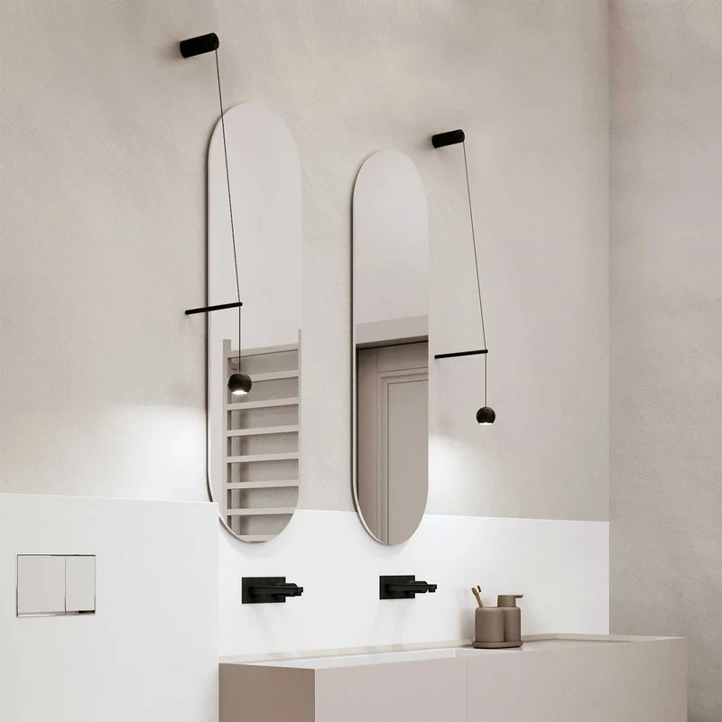 Compass - Applique murale LED en acier, style minimaliste, H 190 cm