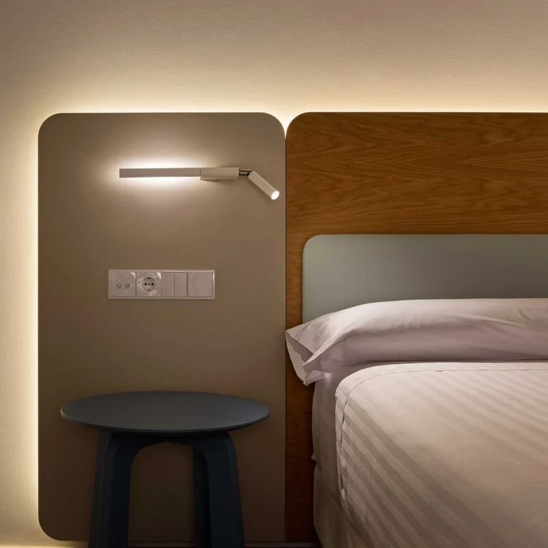 Canut - Applique murale LED en acier, style minimaliste, H 46 cm