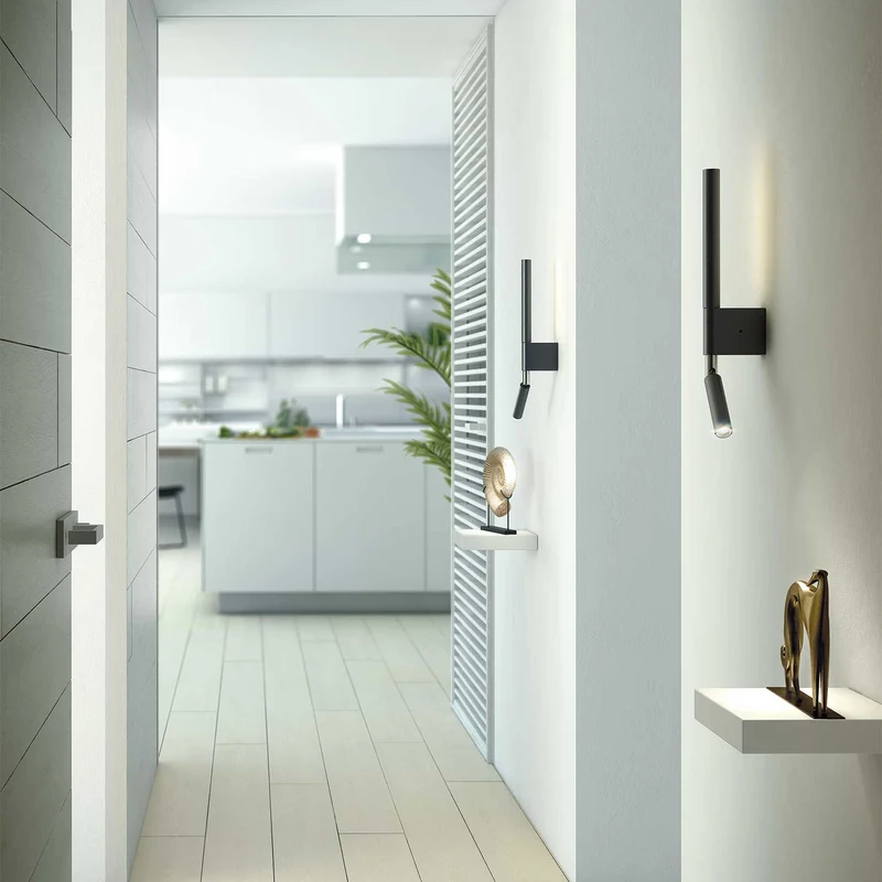 Canut - Applique murale LED en acier, style minimaliste, H 46 cm