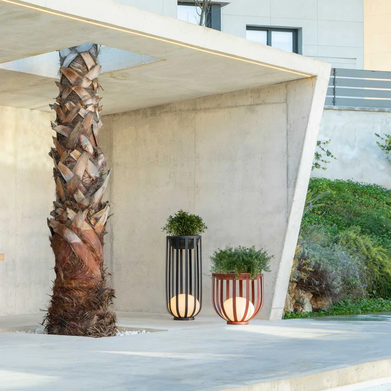 Bols - Lampadaire extérieur LED IP65 en acier et polyéthylène, style contemporain, H 95 cm