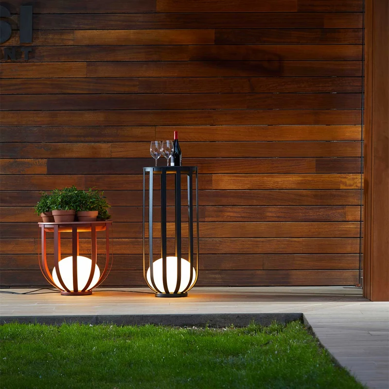 Bols - Lampadaire extérieur LED IP65 en acier et polyéthylène, style contemporain, H 95 cm