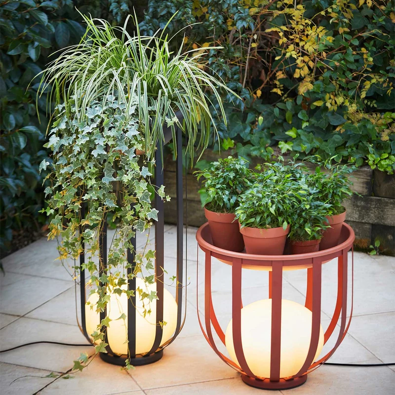 Bols - Lampadaire extérieur LED IP65 en acier et polyéthylène, style contemporain, H 95 cm