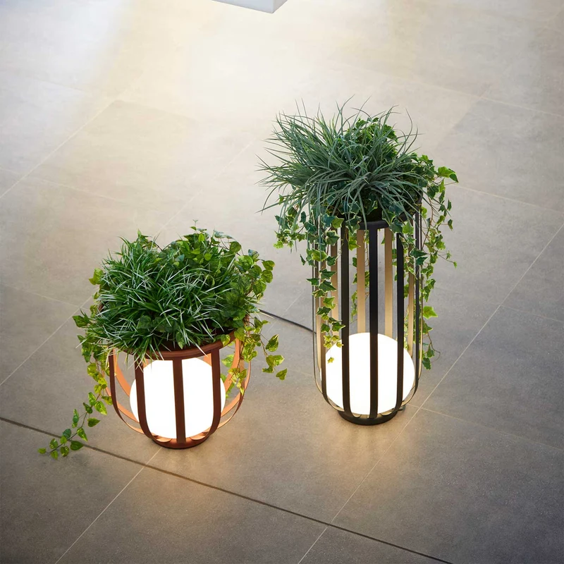 Bols - Lampadaire extérieur LED IP65 en acier et polyéthylène, style contemporain, H 95 cm
