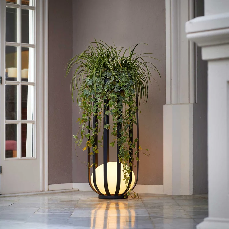 Bols - Lampadaire extérieur LED IP65 en acier et polyéthylène, style contemporain, H 95 cm