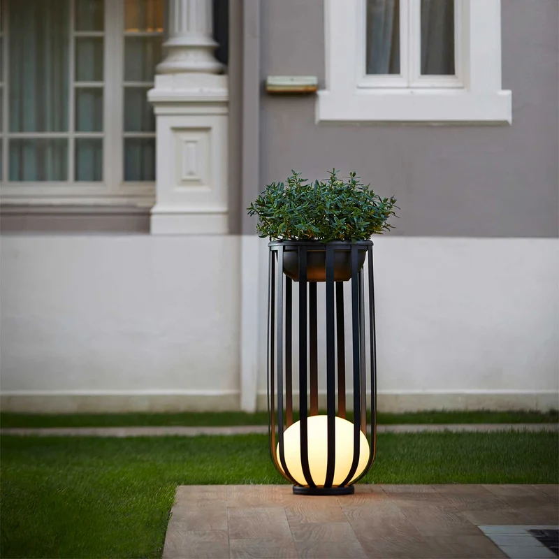 Bols - Lampadaire extérieur LED IP65 en acier et polyéthylène, style contemporain, H 95 cm