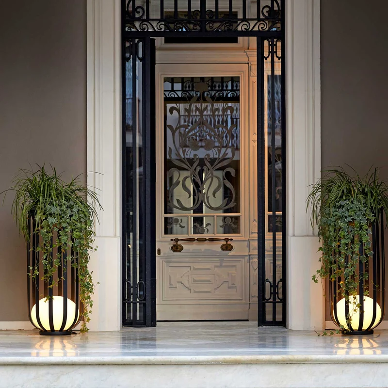 Bols - Lampadaire extérieur LED IP65 en acier et polyéthylène, style contemporain, H 95 cm
