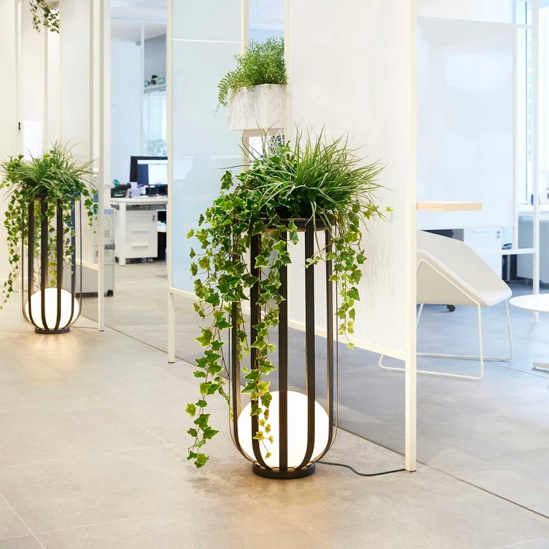 Bols - Lampadaire extérieur LED IP65 en acier et polyéthylène, style contemporain, H 95 cm