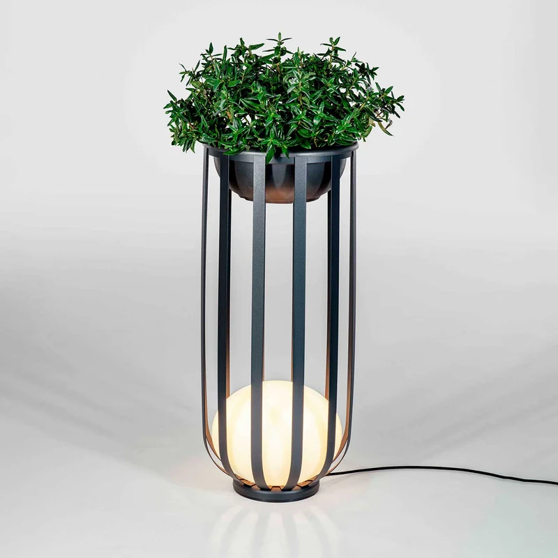 Bols - Lampadaire extérieur LED IP65 en acier et polyéthylène, style contemporain, H 95 cm