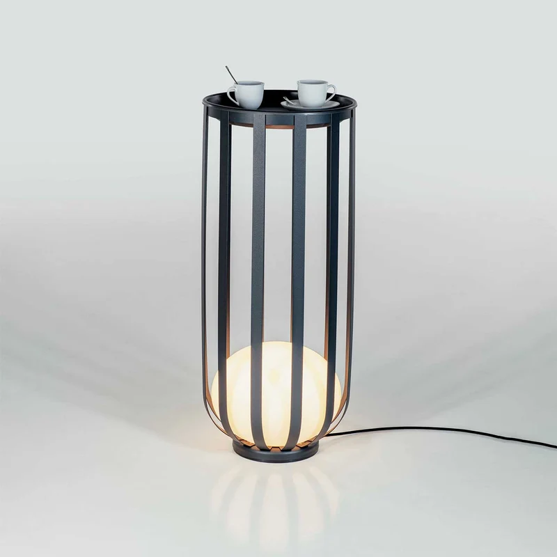 Bols - Lampadaire extérieur LED IP65 en acier et polyéthylène, style contemporain, H 95 cm